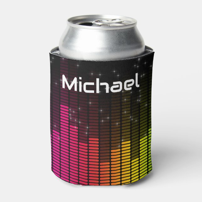 Equalizer Disco Lights Music Volume Personalised Can Cooler (Can Front)