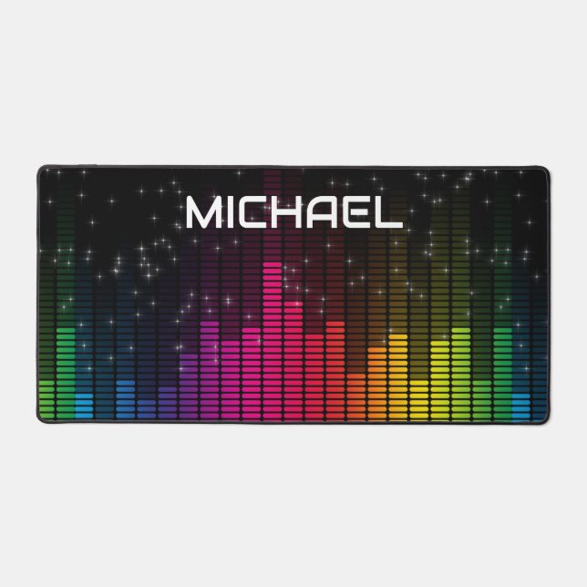 Equalizer Disco Lights Music Volume Personalised Desk Mat (Front)