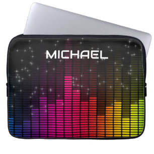 Equalizer Disco Lights Music Volume Personalised Laptop Sleeve