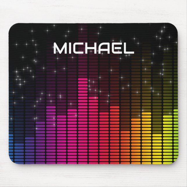 Equalizer Disco Lights Music Volume Personalised Mouse Pad (Front)