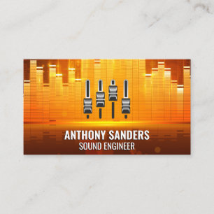 Equalizer Light Background   Mixer Icon Business Card