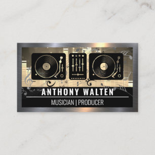 Equalizer   Turntables   Musical Sound Notes Business Card