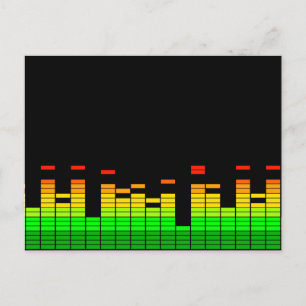 Equalizer Vibes from the Beat of DJ Music Black Postcard