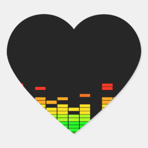 Equalizer Vibes from the Beat of DJ Music decor Heart Sticker