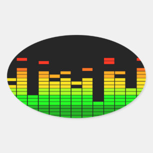 Equalizer Vibes from the Beat of DJ Music decor Oval Sticker