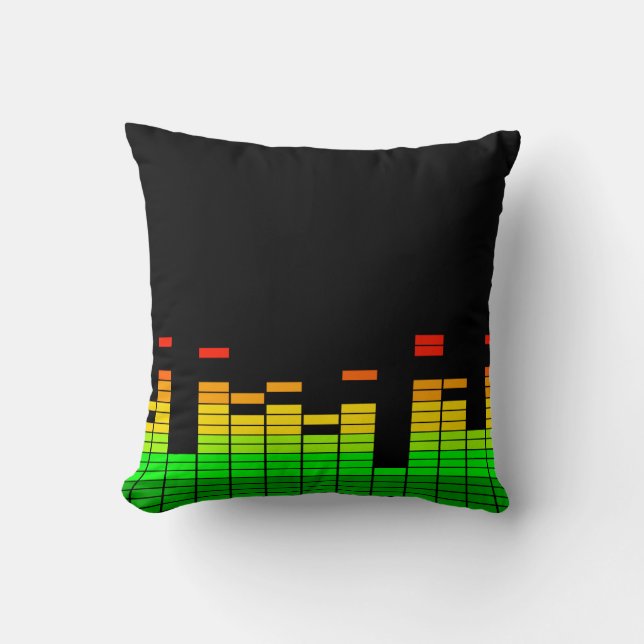 Equalizer Vibes from the Beat of DJ Music decor Throw Pillow (Front)