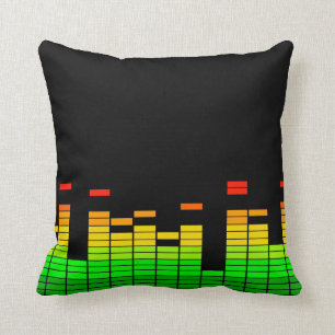 Equalizer Vibes from the Beat of DJ Music decor Throw Pillow