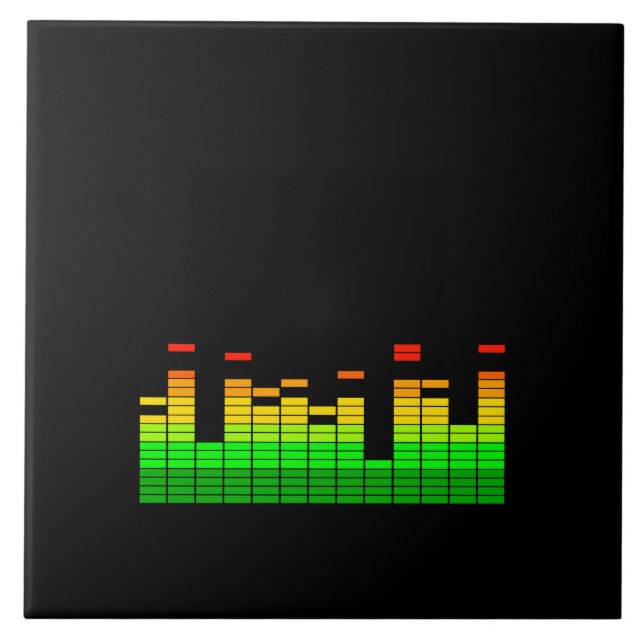 Equalizer Vibes from the Beat of DJ Music decor Tile (Front)