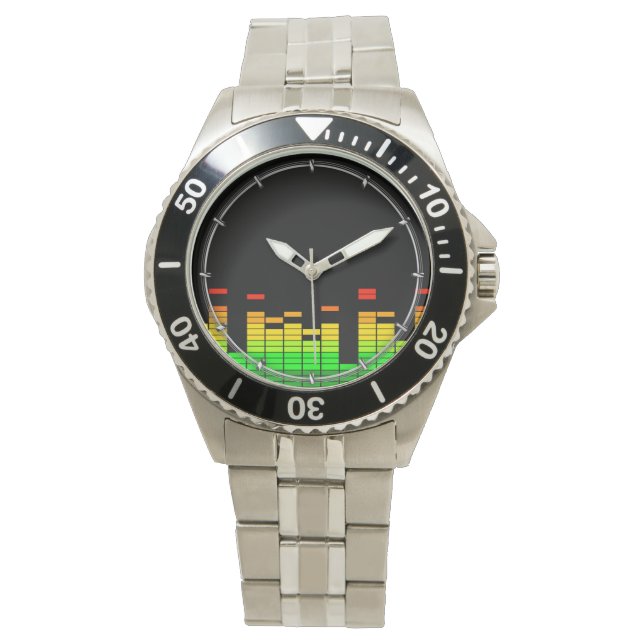 Equalizer Vibes from the Beat of DJ Music decor Watch (Front)