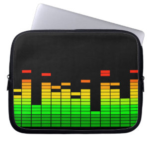 Equalizer Vibes from the Beat of DJ Music Laptop Sleeve