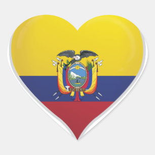 Equateur amour drapeau orgueil autocollant coeur