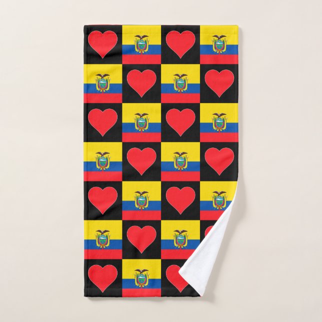 Equateur Drapeau et Motif de coeur Fierté équatori (Serviette à main)
