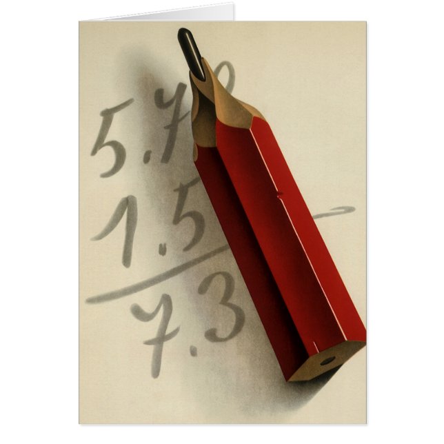 Équation mathématique avec crayon rouge, Vintage (Devant)