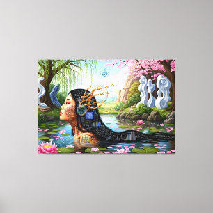 "Equations in Bloom" – A Digital Portrait Canvas Print
