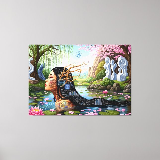 "Equations in Bloom" – A Digital Portrait Canvas Print (Front)