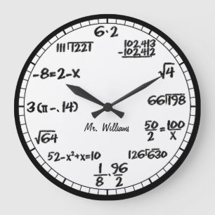 Équations mathématiques blanches Grande horloge 
