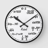 Équations mathématiques blanches Grande horloge pe