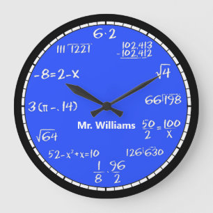 Equations Mathématiques Bleues Grande horloge per