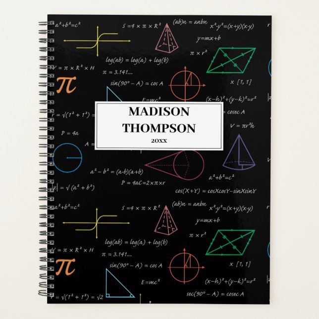 Équations mathématiques colorées Formules mathémat (Devant)