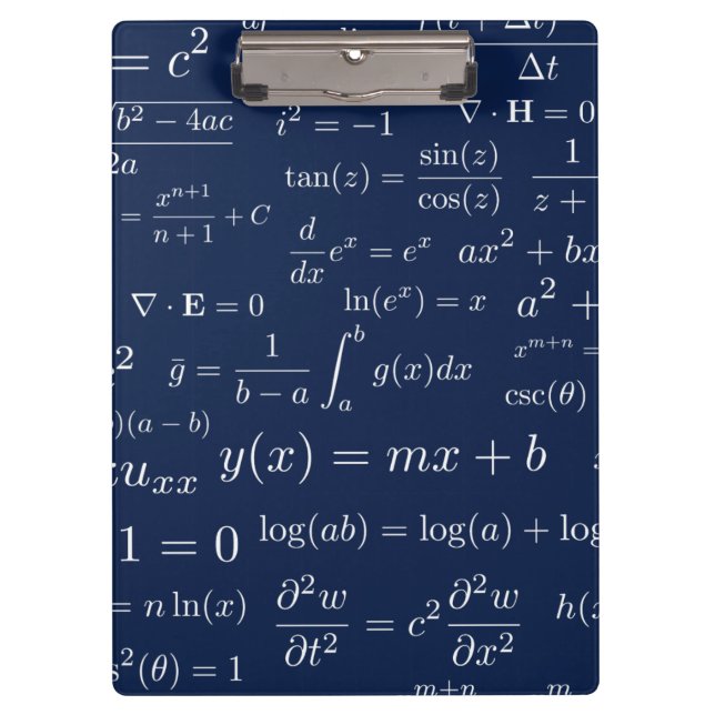 Equations of Math and Science Clipboard (Front)