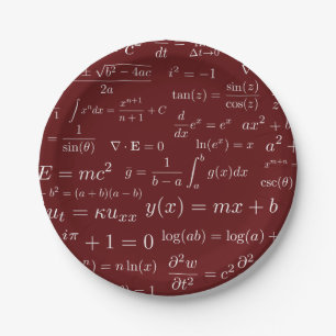 Equations of Math and Science Paper Plates