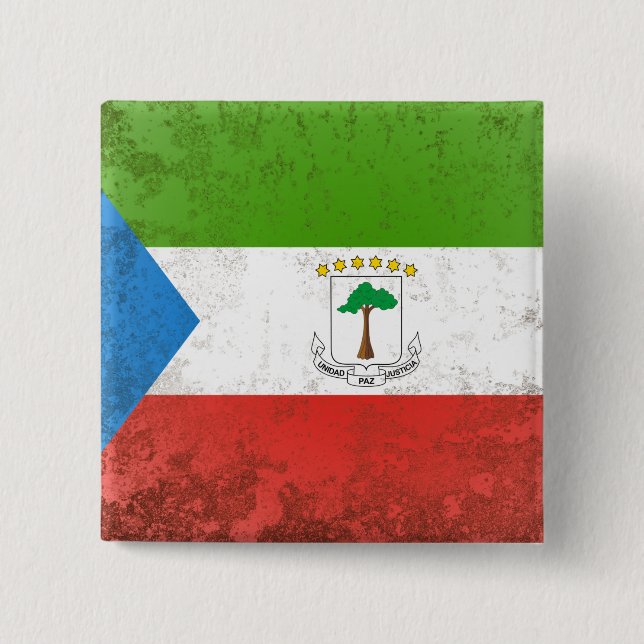 Equatorial Guinea 2 Inch Square Button (Front)
