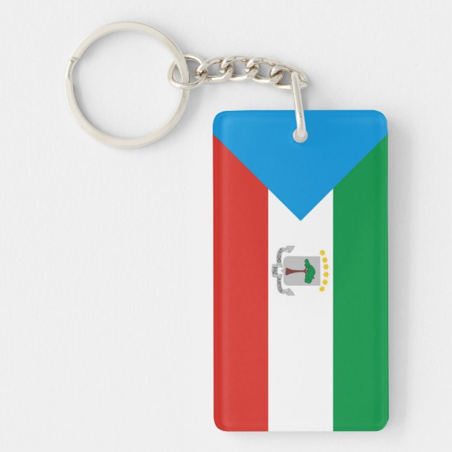 Equatorial Guinea country flag nation symbol long Keychain (Front)