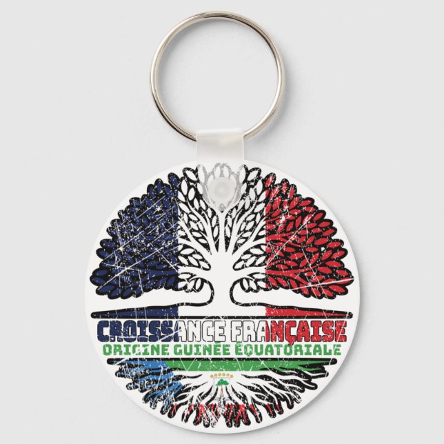 Equatorial Guinea Equatoguinean  French France Keychain (Front)