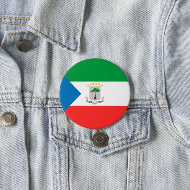Equatorial Guinea flag 3 Inch Round Button (In Situ)