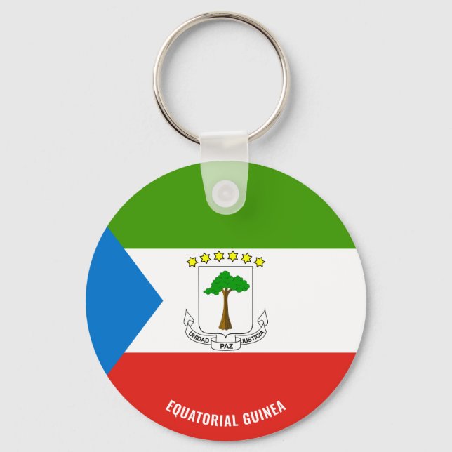 Equatorial Guinea Flag Charming Patriotic Keychain (Front)