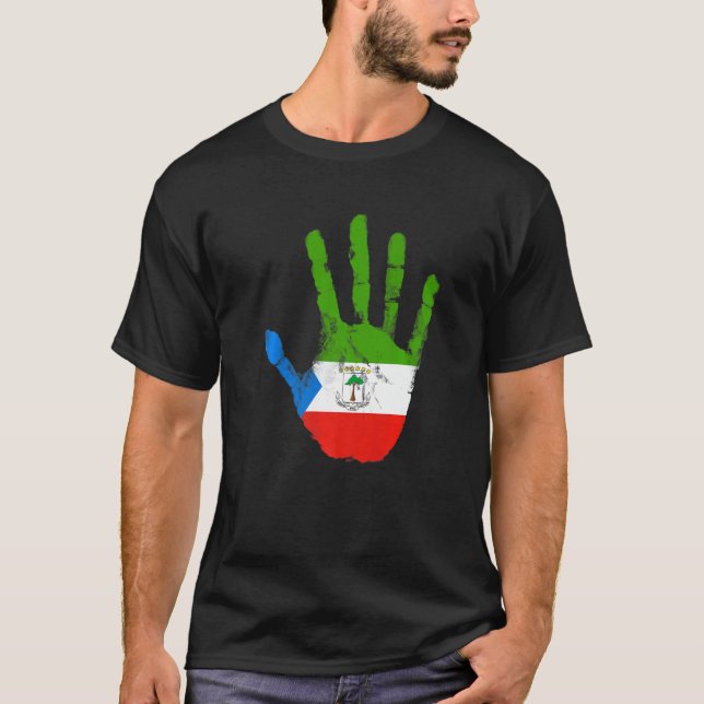 Equatorial Guinea Flag Hand Malabo Equatorial Guin T-Shirt (Front)