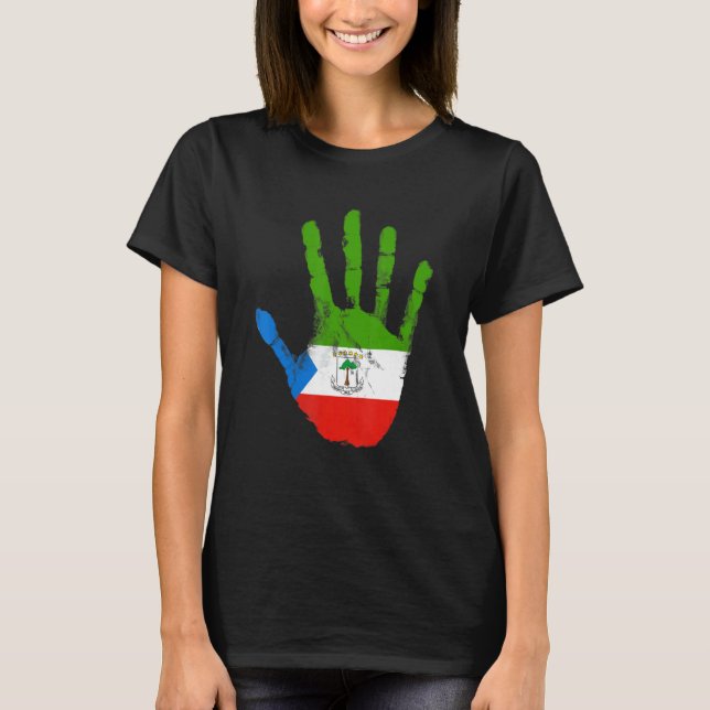 Equatorial Guinea Flag Hand Malabo Equatorial Guin T-Shirt (Front)