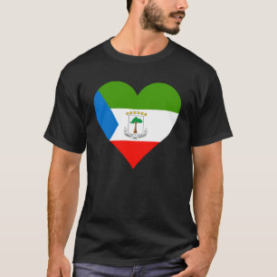 Equatorial Guinea Flag Heart Equatorial Guinea T-Shirt
