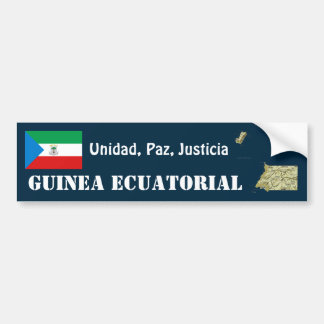 Equatorial Guinea Flag + Map Bumper Sticker