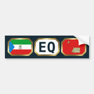 Equatorial Guinea Flag Map Code Bumper Sticker