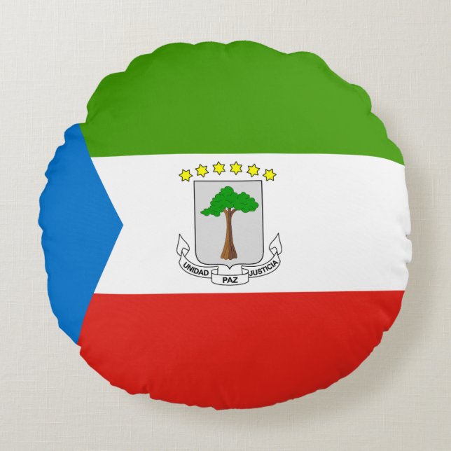 Equatorial Guinea Flag Round Pillow (Front)