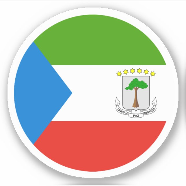 Equatorial Guinea Flag Round Sticker (Front)