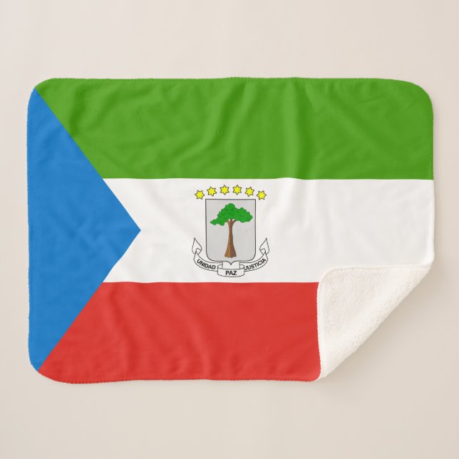Equatorial Guinea Flag Sherpa Blanket (Front (Horizontal))