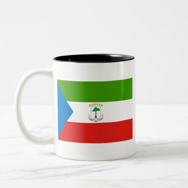 Equatorial Guinea Flag Two-Tone Coffee Mug (Left)