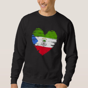 Equatorial Guinea Heart Equatorial Guinean Flag Pr Sweatshirt