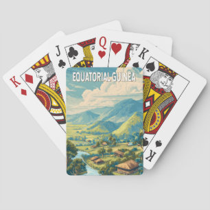 Equatorial Guinea Illustration Travel Art Vintage Playing Cards