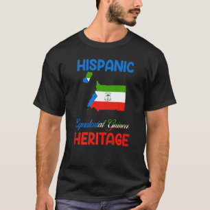 Equatorial Guinea map Flag Hispanic Heritage Latin T-Shirt