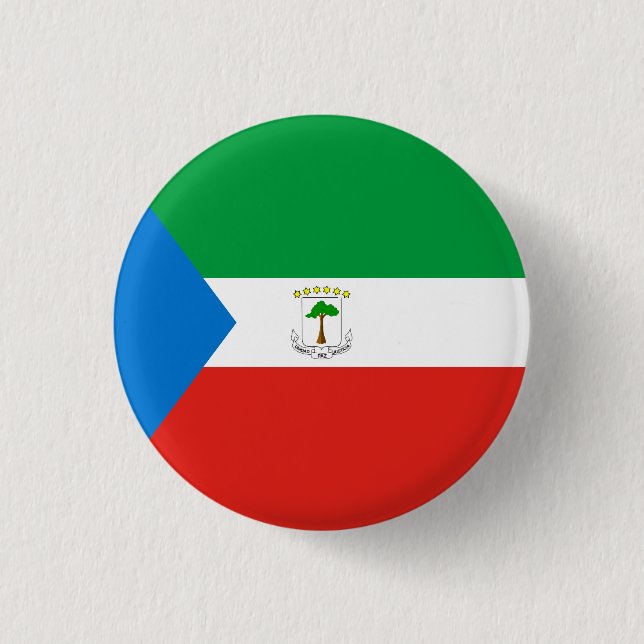 Equatorial Guinea National Flag 1 Inch Round Button (Front)