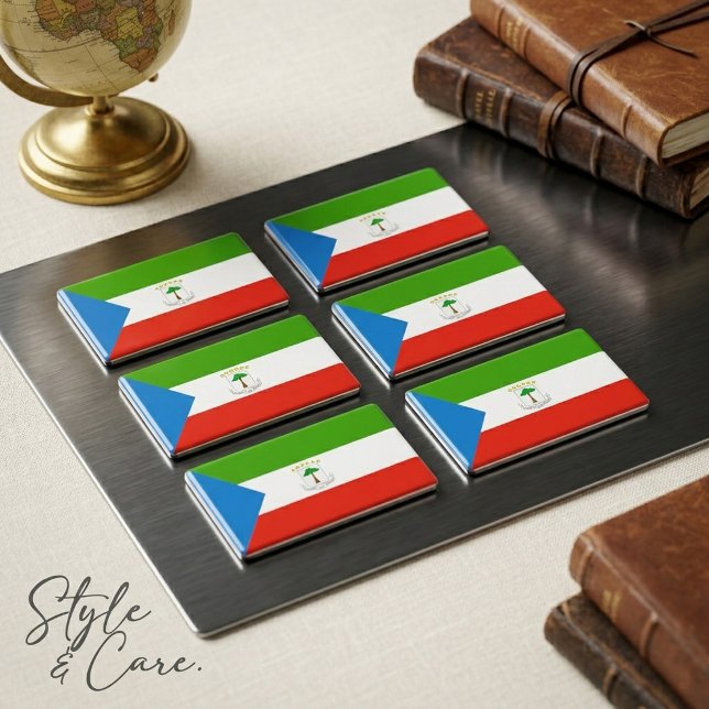 Equatorial Guinea National Flag Rectangle magnet  (Equatorial Guinea National Flag Rectangle magnet)