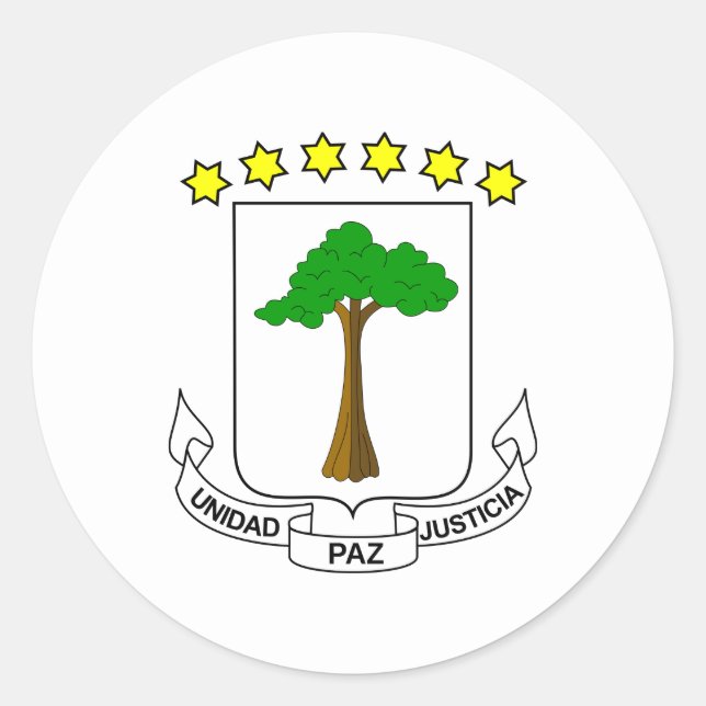 Equatorial Guinean Coat of Arms Classic Round Sticker (Front)