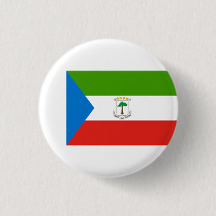 Equatorial Guinean Flag, Flag of Equatorial Guinea 1 Inch Round Button