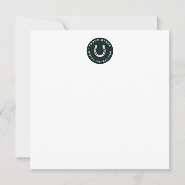 Equesterian Horseshoe Thank You Invitation (Front)