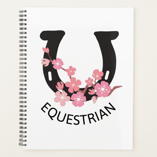 Equestrian beautiful design with floral horseshoe planner (Front)