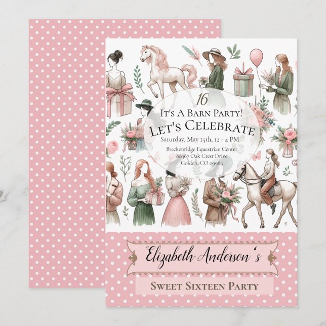 Equestrian Birthday Invitation (Front/Back)