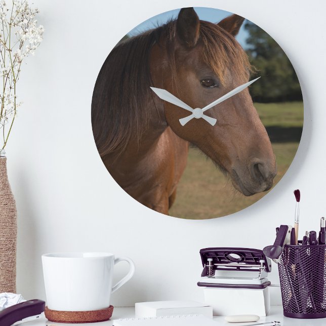 Equestrian Brown Horse Large Clock (Equestrian Brown Horse Large Clock)